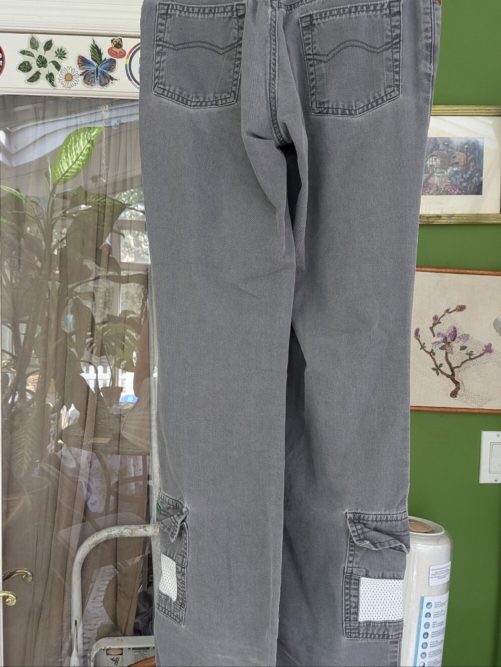 Todd Oldham Gray Carpenter Jeans with Patch Pocket Details